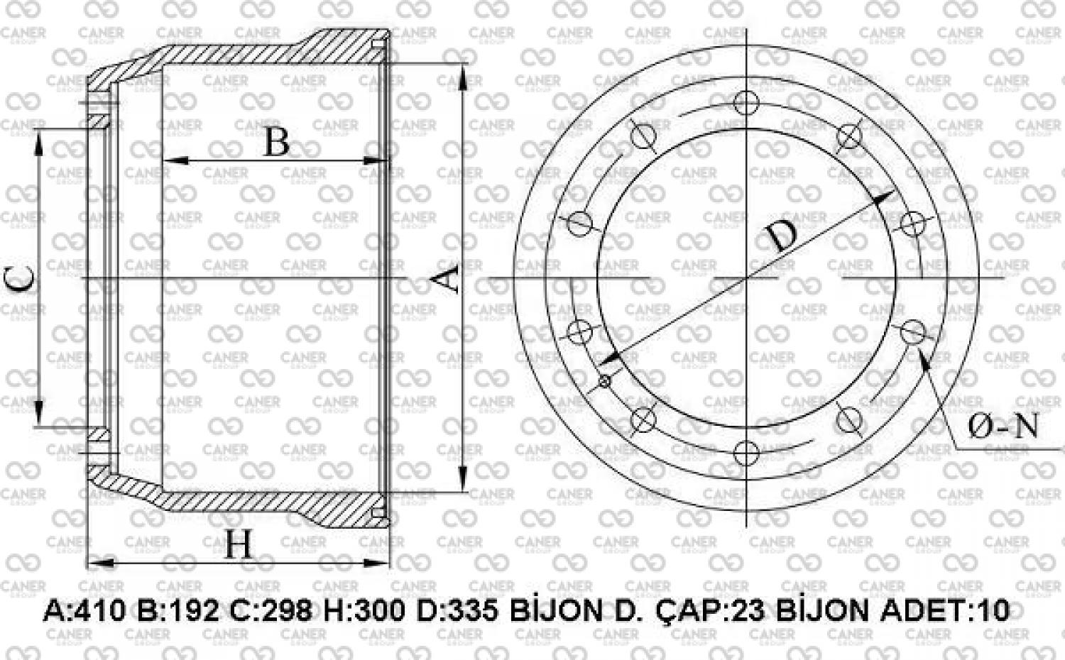 MERCEDES 25.21-25.24-30.31-32.24 ARKA KAMPANA 18LİK B.-;6174230101; 